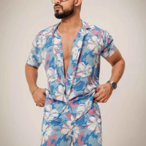 Alternative view of Aqua printed co-ords set