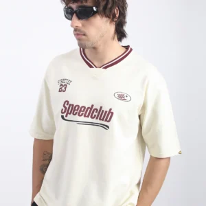 speed club cream half sleeve t-shirt
